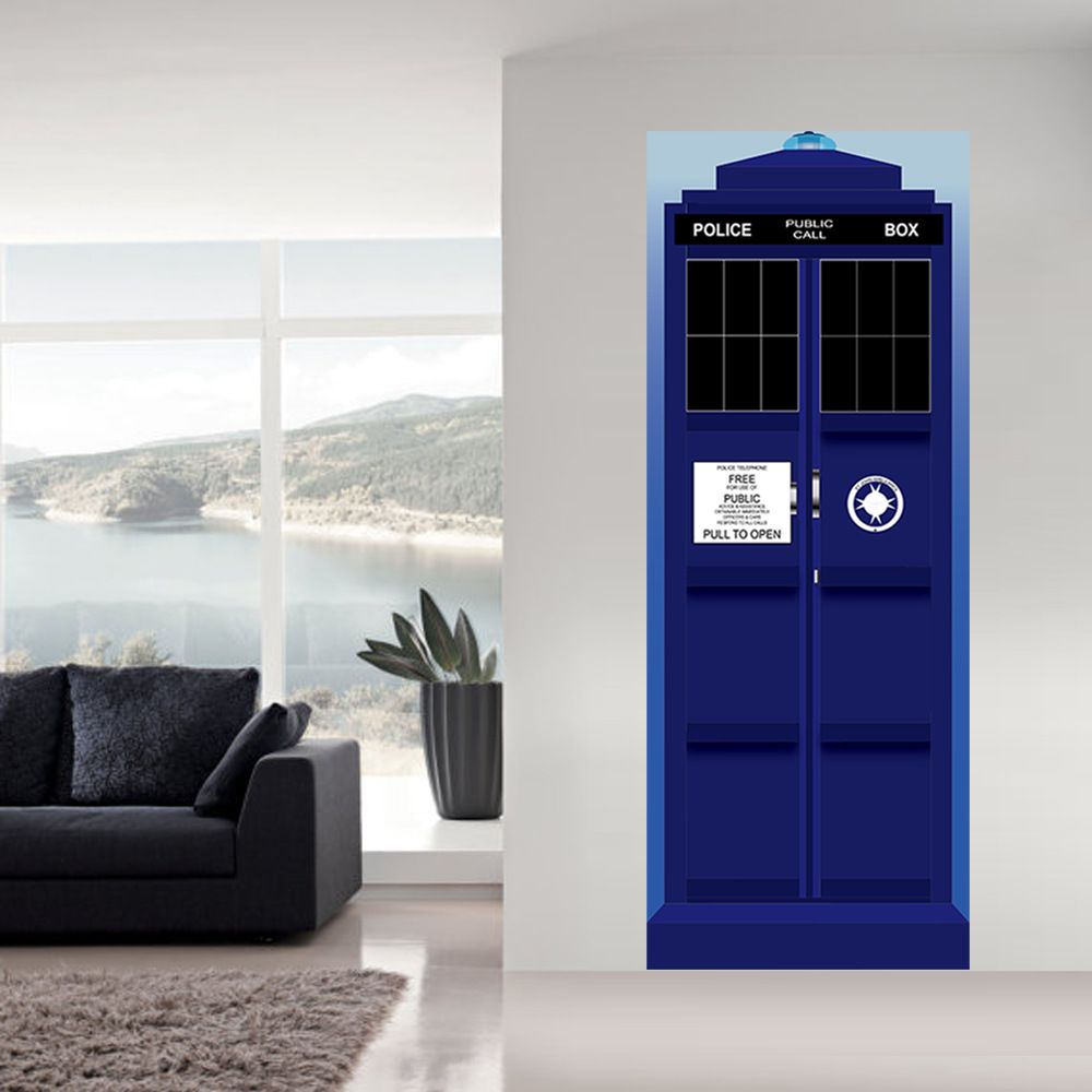 Fathead Style Graphic Vinyl Sticker Doctor Who Blue Wall Decal