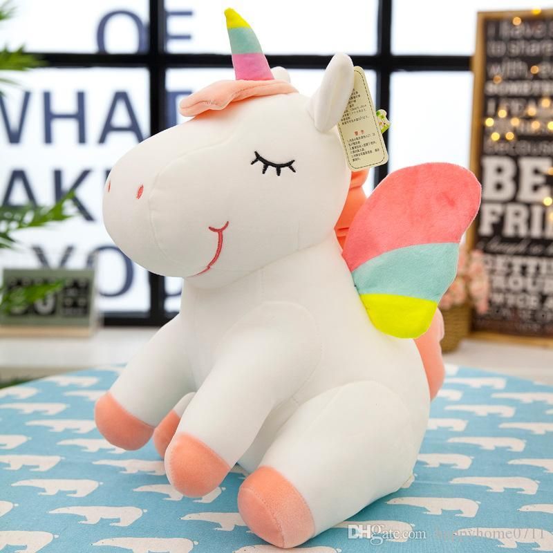 rainbow colored unicorn stuffed animal