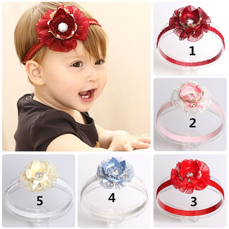Lovely Newborn Baby Lace Ribbon Crown Headbands For Girl Kids