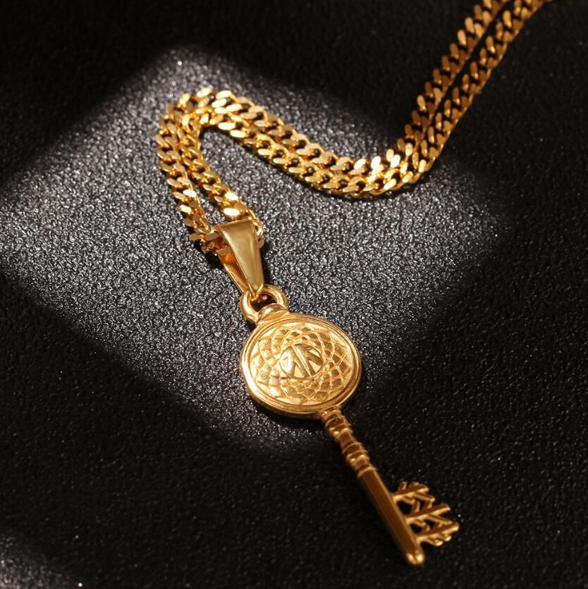 Mens gold key necklace Clearance