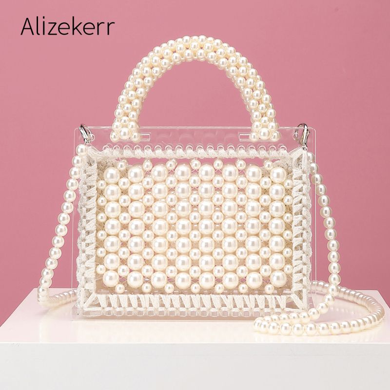 clear pearl purse