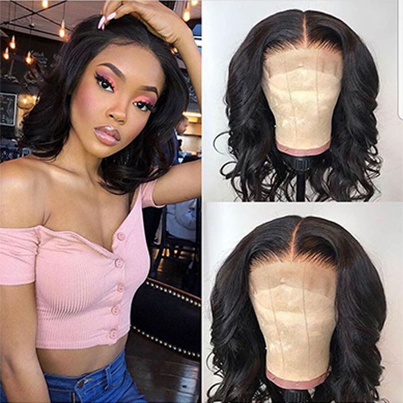 short wavy black wig