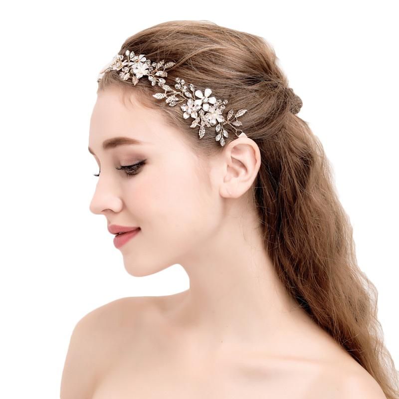 gold bridal hair vine