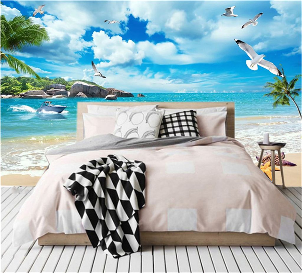 Acheter Fond Decran 3d Etoile De Mer Mouette Belle Plage Paysage