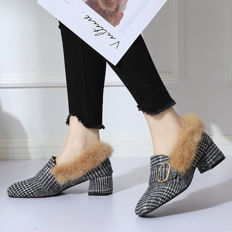womens loafers with fur