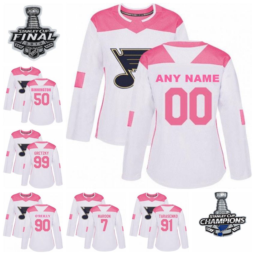 pink stl blues jersey