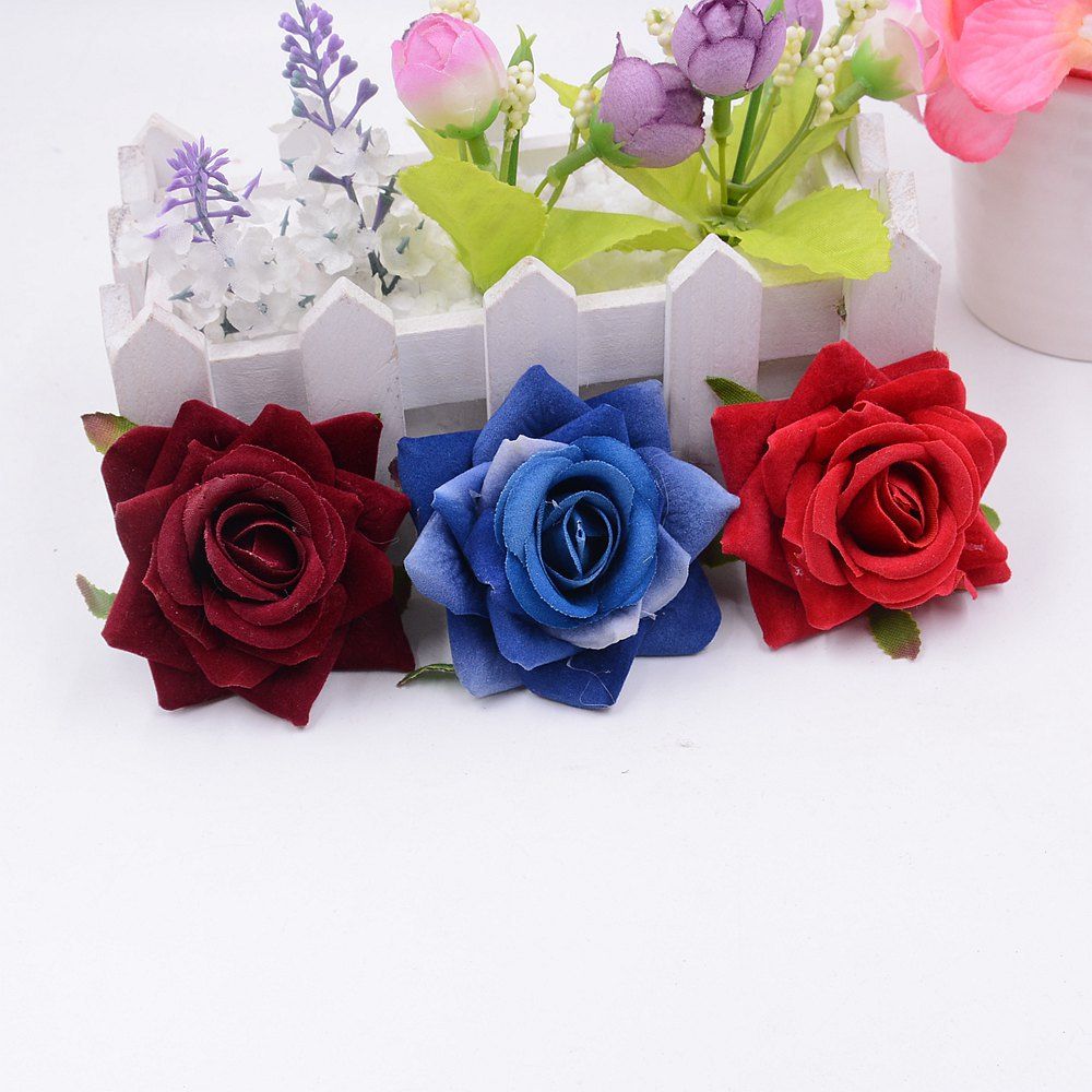 Navy Blue Rose Bud Decorative Synthetic Flowers UK SELLER Faux Silk