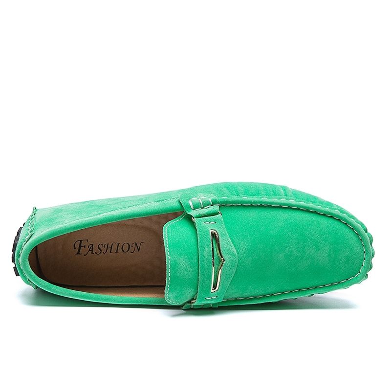 green penny loafers