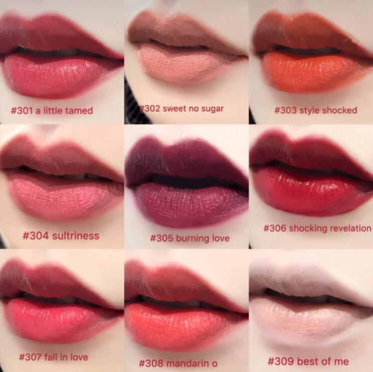 Aluminum Tube Frosted Lipstick Powder Kiss Lipstick Matte Retro Lipsticks 305 308 314 315 316 Devoted To Chili Drop Shipping Cosmetic Maccosmetics