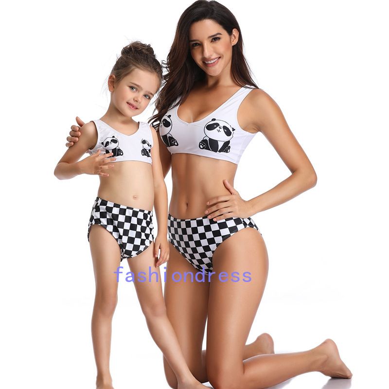girls panda swimsuit
