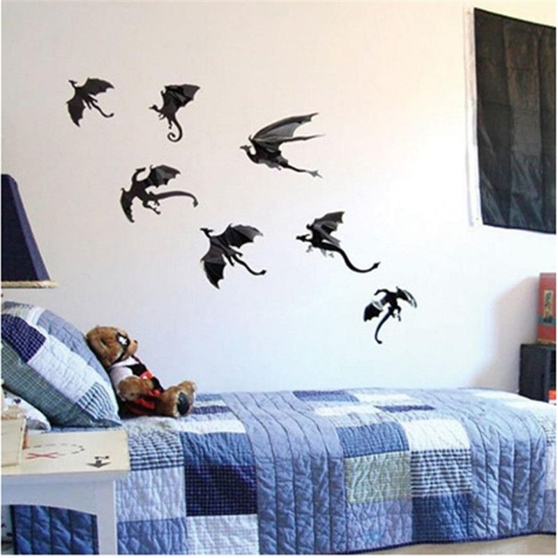3d Gothic Dragon Wall Sticker Game Of Thrones Inspired Dragon Wallpaper Room Decoration Bedroom Decor Wall Stickers Decals On Walls Decals Stickers