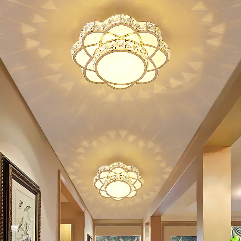 2020 5W LED Crystal Flower Shape Ceiling Light Modern Balcony Corridor Porch Ceiling Lamp