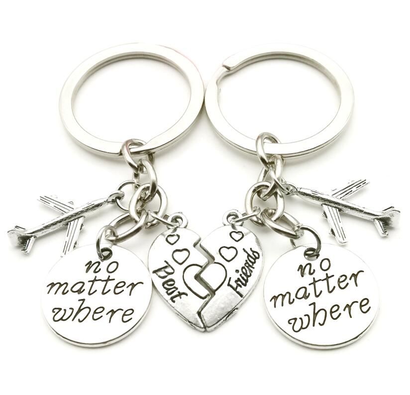 Hearts couple aluminium keychains