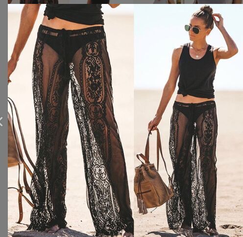 lace beach cover up pants