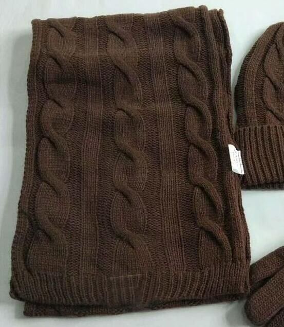 brown (1Set=Hats+Scarves+Gloves)