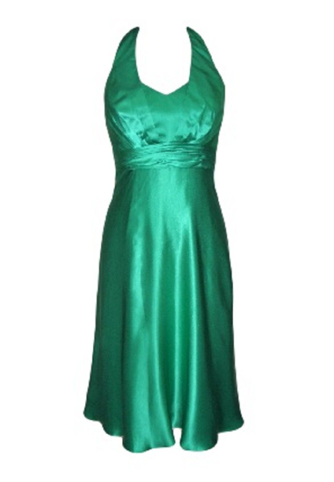 green silk cocktail dress