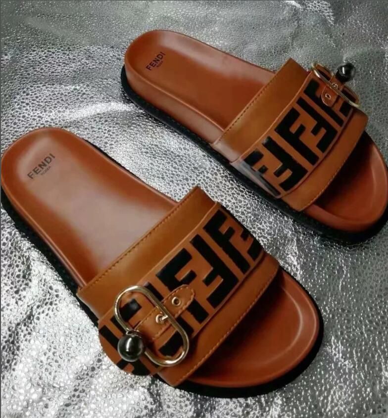 female leather slippers