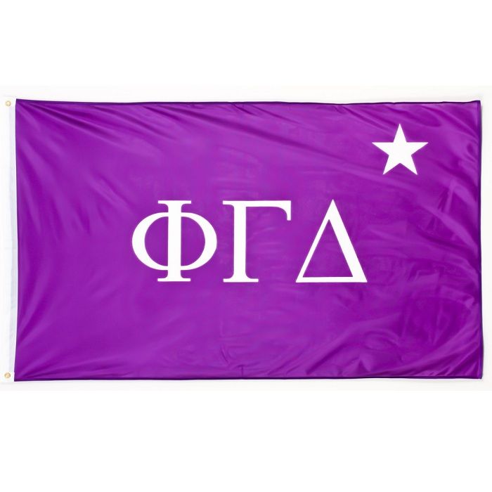 Best Fraternity Flag Banners 3x5 Ft Purple Background White Logo 5x3