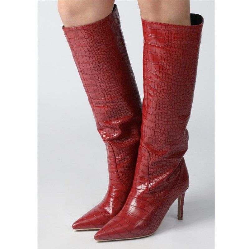 red crocodile shoes womens