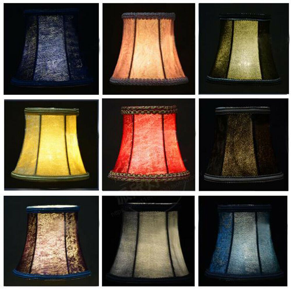 Velvet Lampshade Fabric Desk Ceiling Candle Light Bulb Clip