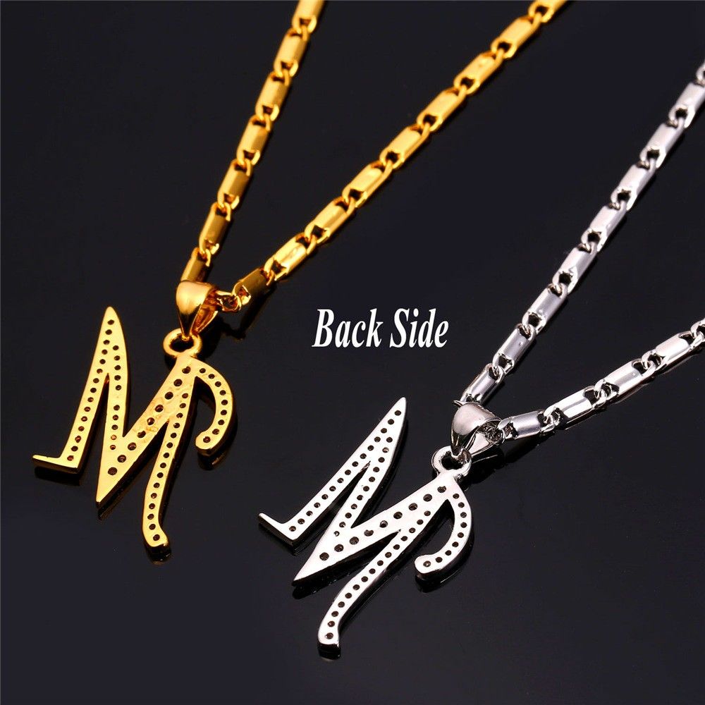 Compra Nombre Cadena Buen Capital Inicial De La Letra M Del Collar Para Las  Mujeres De Plata / Color Oro Alfabeto Joyería Pendiente Del Regalo Para  Ella P706 Barato | Entrega Rápida