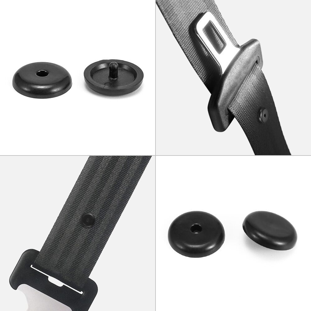 tan seat belt stop button
