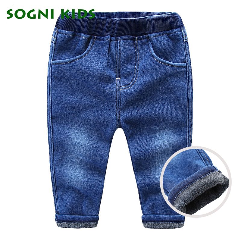 Pantalones vaqueros de invierno para bebés, niñas, niños y niñas 2018 de invierno cálidos con