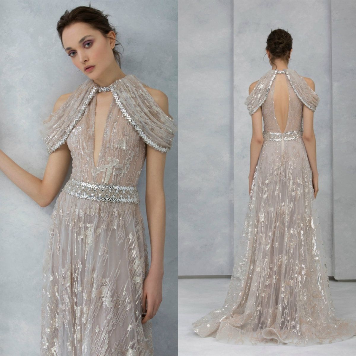 silver grecian dress