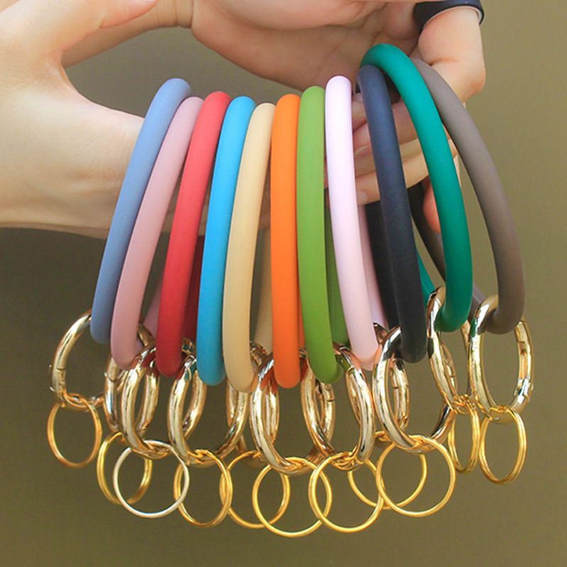 2021 2020 New Large Circle Key Ring Bracelet Monogrammed Silicone