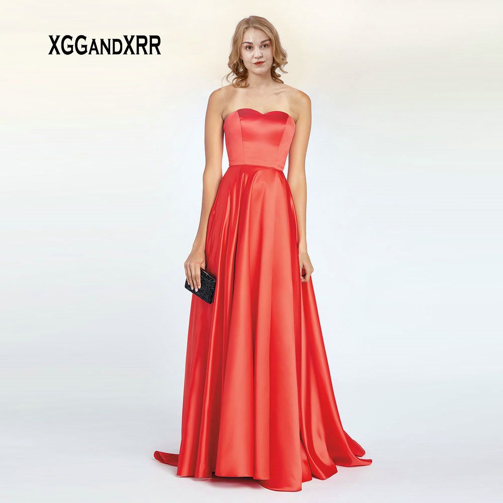 orange red prom dress