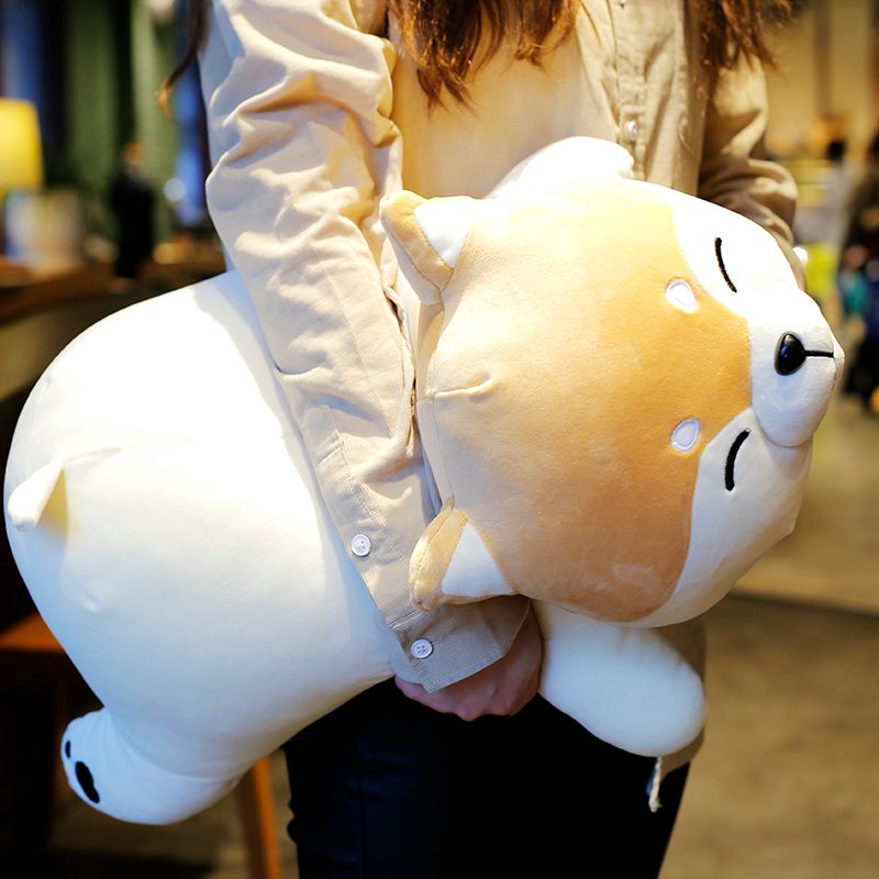 sleeping shiba inu plush