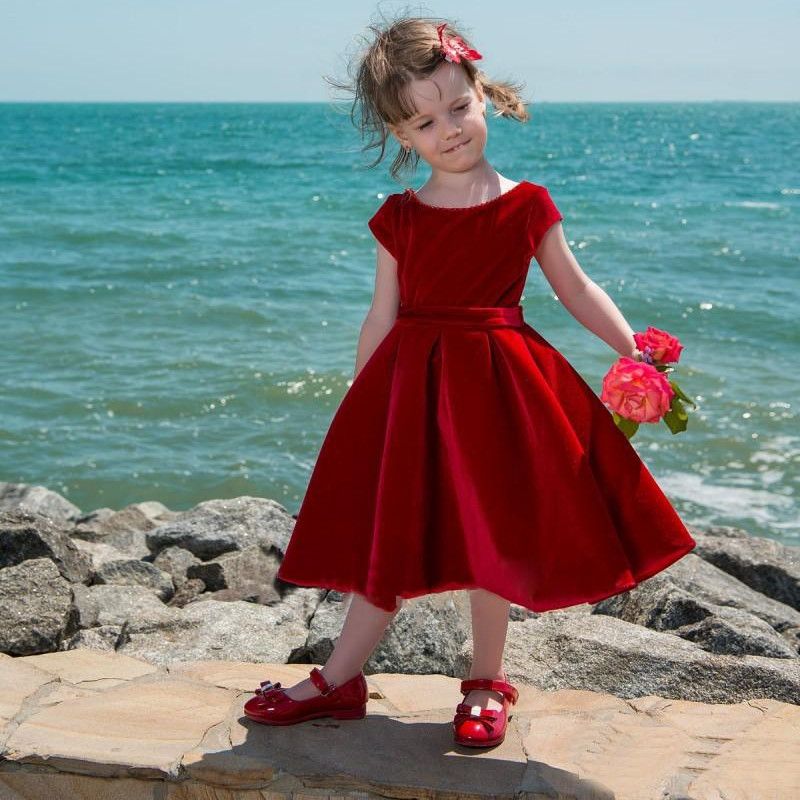 burgundy kids dress