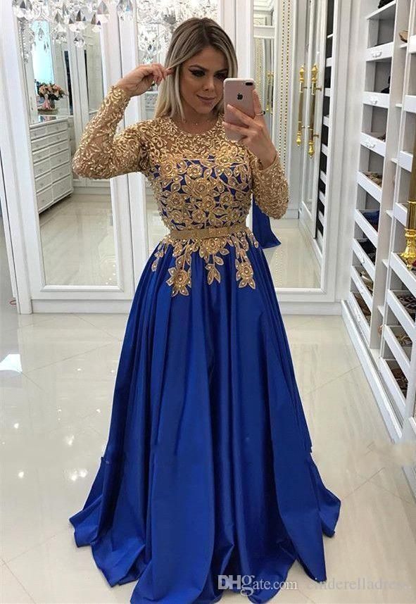 Elegant Gold Lace Long Sleeve Mother Of 