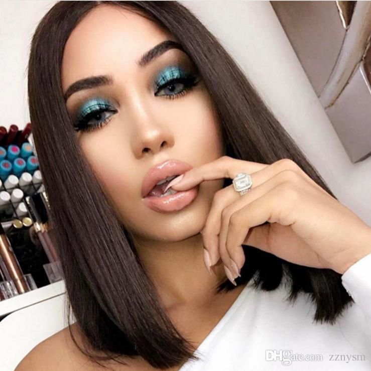 Gothic Black Bob Wigs Womens Fashion Silky Straight Short Hair