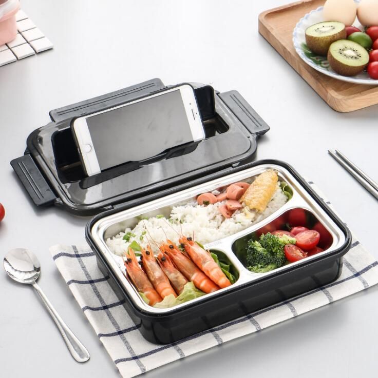 Set di 3 contenitori per il pranzo in acciaio inox 304 con borsa per il pranzo Bento Rilakkuma