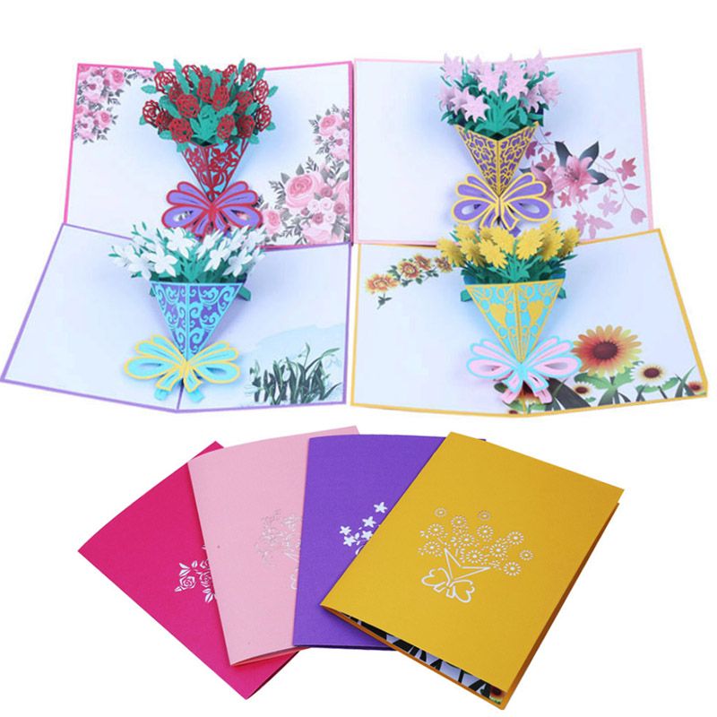 3D Paper Postcard Greeting Cards Handcraft Gifts for Father's Day Birthday Day