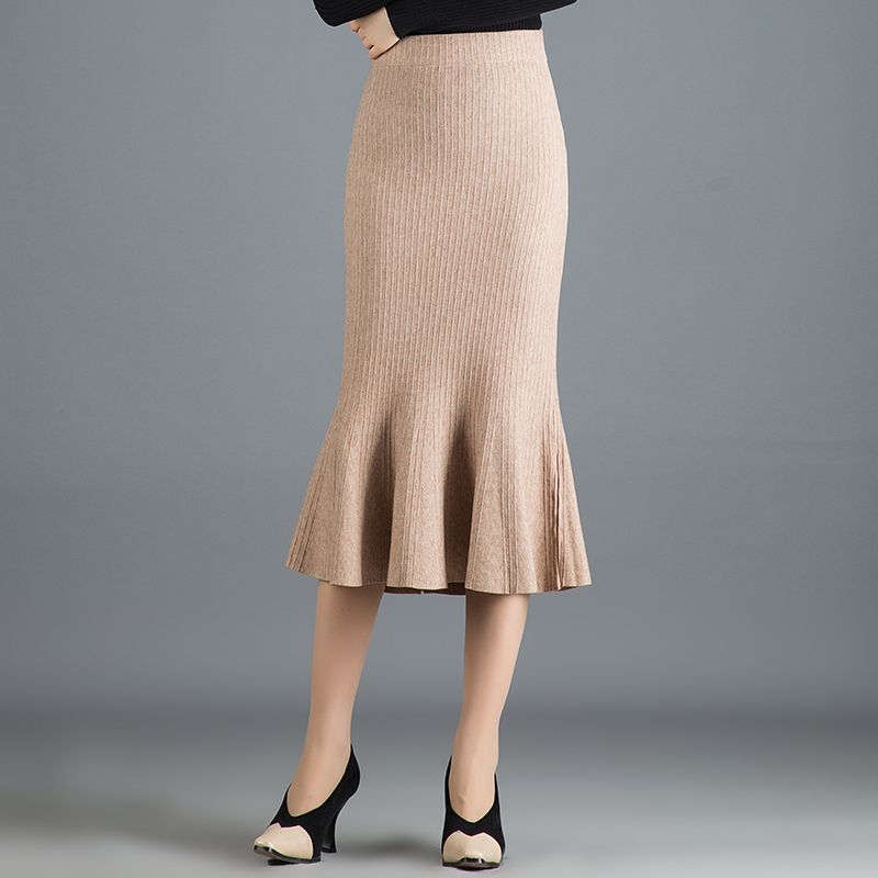 Skirts Fish Tail Midi Long Sweater 