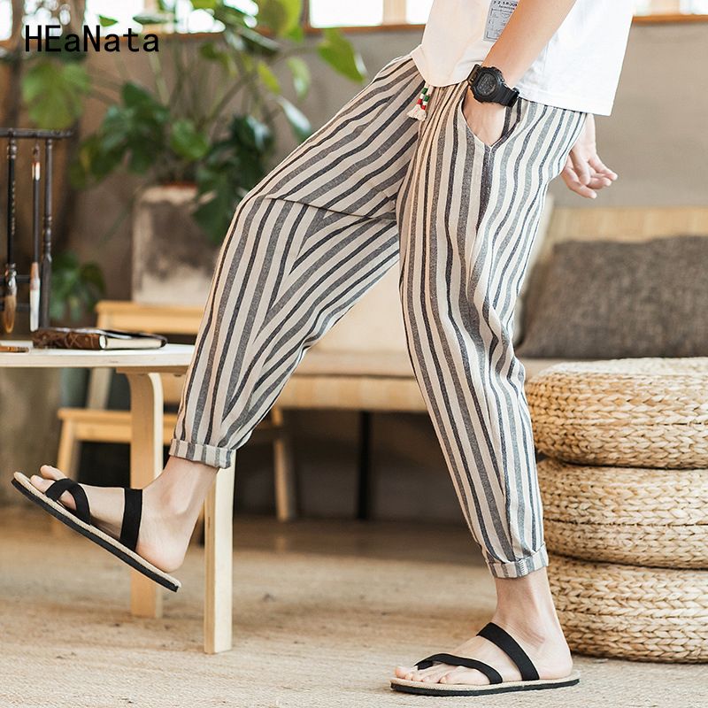 Zhuhaitf Sport Breathable Fancy Linen Trousers Printing Casual Pants For Men Teen