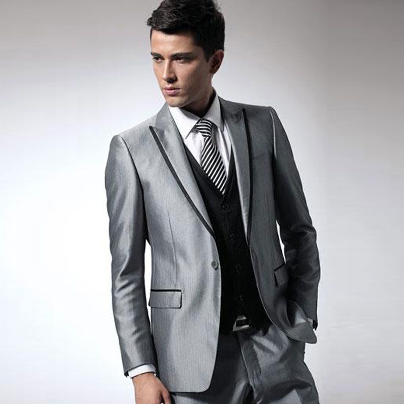 Ternos De Prata Satin Italianos Para Homens Do Noivo Do Casamento Do Smoking Terno Masculino Best Man Blazer Tailored Groomsmen Trajes Costume Homme De Redays, $445,93| DHgate.Com