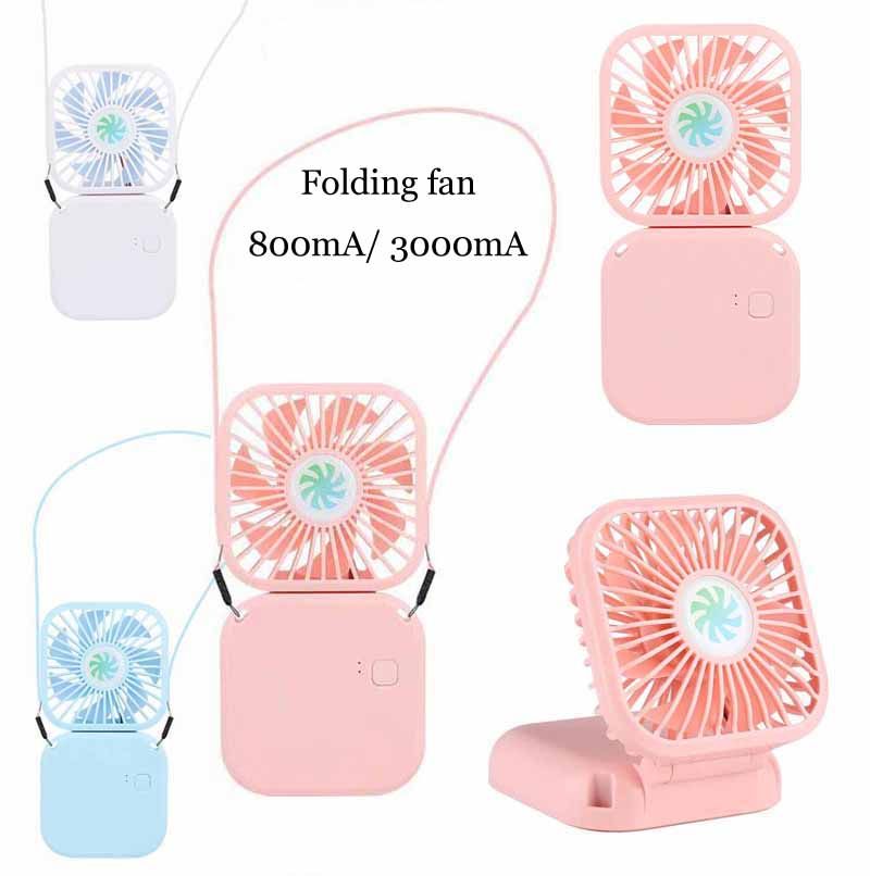 2020 Folding Mini Fan Portable USB Charging Silent Hanging Neck Fan