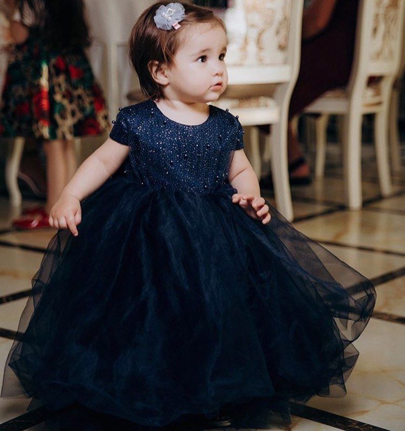 navy blue flower girl dresses