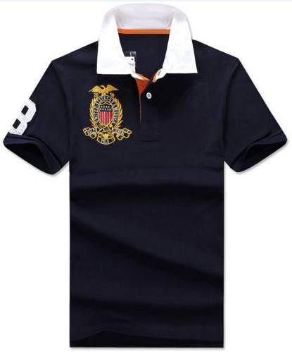 black polo shirt with red horse