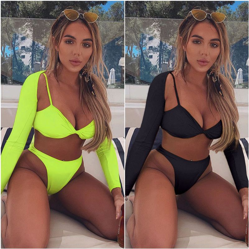 neon long sleeve bathing suit