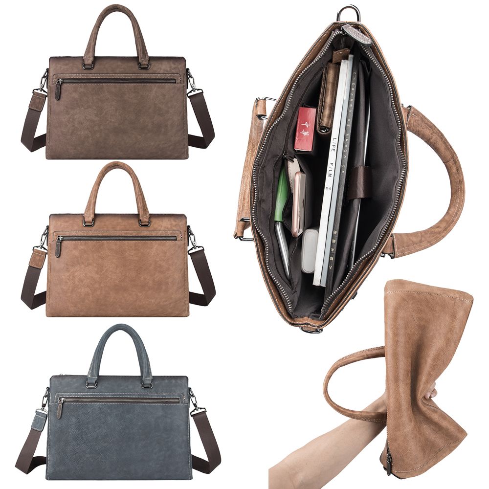 Bag Leather Genuine Messenger Men Shoulder Briefcase S Laptop Vintage Satchel