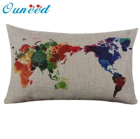 Ouneed Linen Cotton World Map Pillowcase Retro Decorative Pillow Case Long Cover 30cm 50cm Gift Drop Pillow Sheets Purple Pillow Cases From Planters 4 58 Dhgate Com