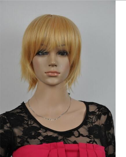 New Wig Blonde Women With Short Straight Hair Fashion Wig