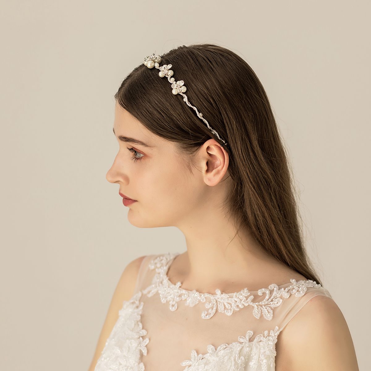 Diadema De Flor De Perla Hecha A Mano De Lujo-1 Diadema De Flor De Perla Hecha A Mano De Lujo-1