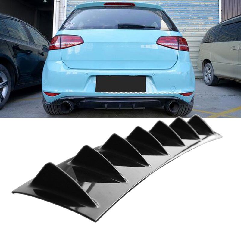 Car Rear Bumper Cover Gloss Black ABS Cars Kit Rear Bumper Chassis Deflector Accessories Auto