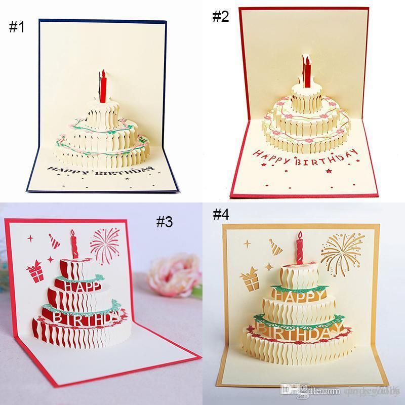 Acheter Pas Cher 3d Carte Anniversaire Gateau 3d Pop Up Cadeau Cadeau Salut Cartes De Benediction Papier Peint Silhoue Carte De Noel Creative Du 1 24 Fr Dhgate