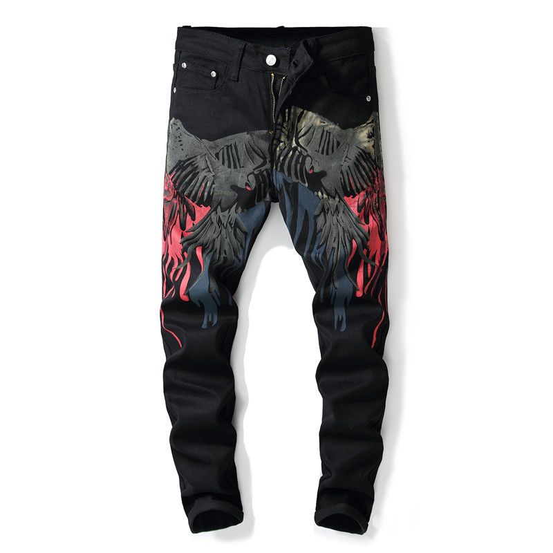 Compre Atacado Menor Preço Dos Homens Boate Calça Jeans Impressão 2019 Dos Homens De Luxo Magro Calça Casual Dos Homens Calça Jeans Calça Frete Grátis 5611 De Top_cool, $136,72 | Pt.Dhgate.Com